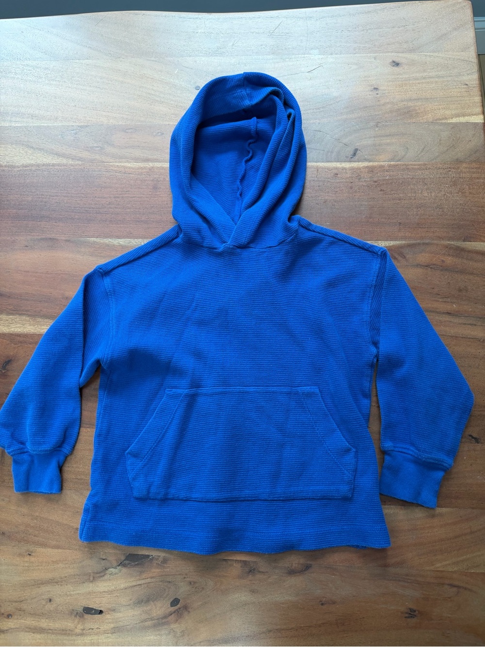 Hanna Andersson Kids Waffle Hoodie Pullover Sweatshirt - Galactic Blue